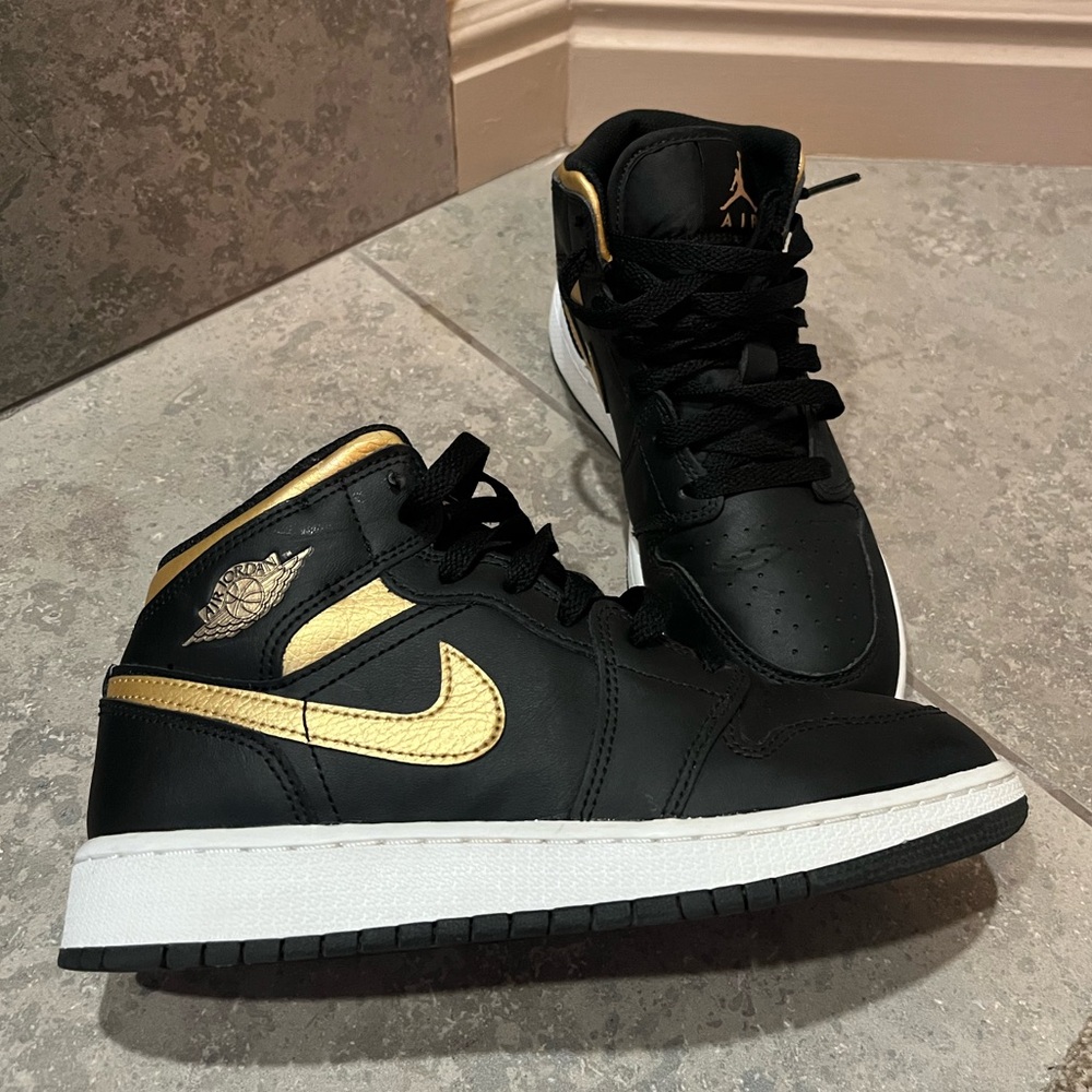 Nike Air Jordan - Black and Gold High-Top Sneakers